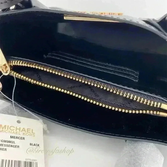 Michael Kors purse Mercer messenger crossbody black leather shoulder bag - Picture 7 of 7